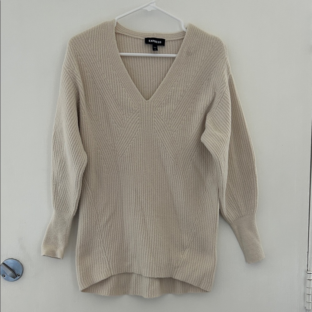Kappa Women's Cream V-Neck Sweater